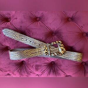 Lorena Antoniazzi Brown and Gold Leather Belt